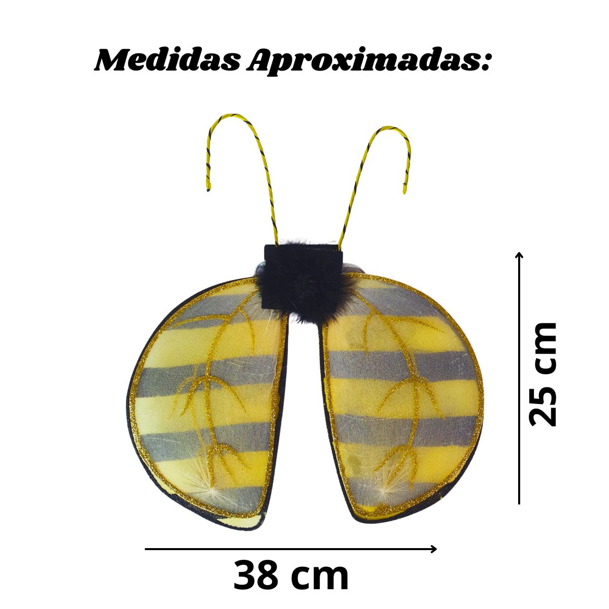 Kit Fantasia Abelhinha Luxo Festa Carnaval Cosplay Asa + Meia Calça 5/8 Kit Fantasia Abelhinha Luxo Festa Carnaval Cosplay Asa + Meia Calça 5/8